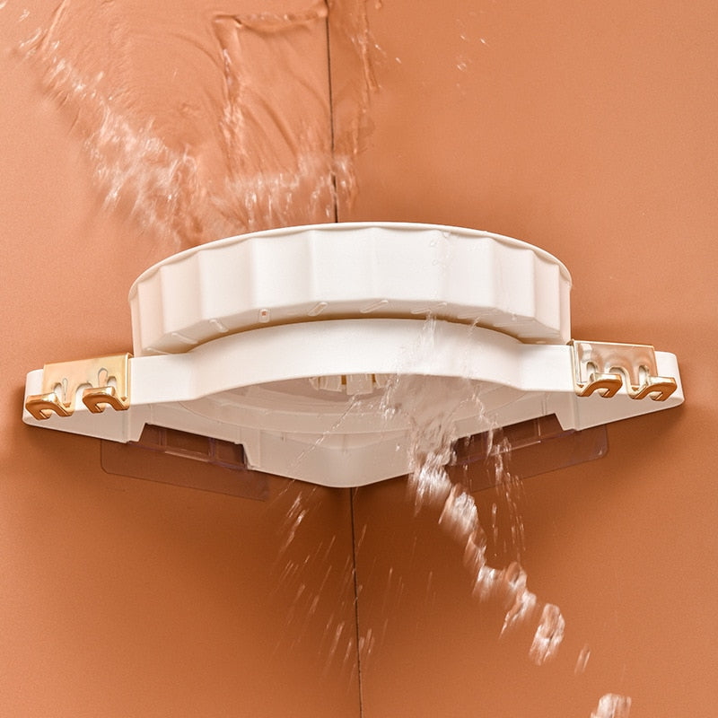 Wall-Mounted Pastel Bathroom Corner Storage Shelf - Image 5