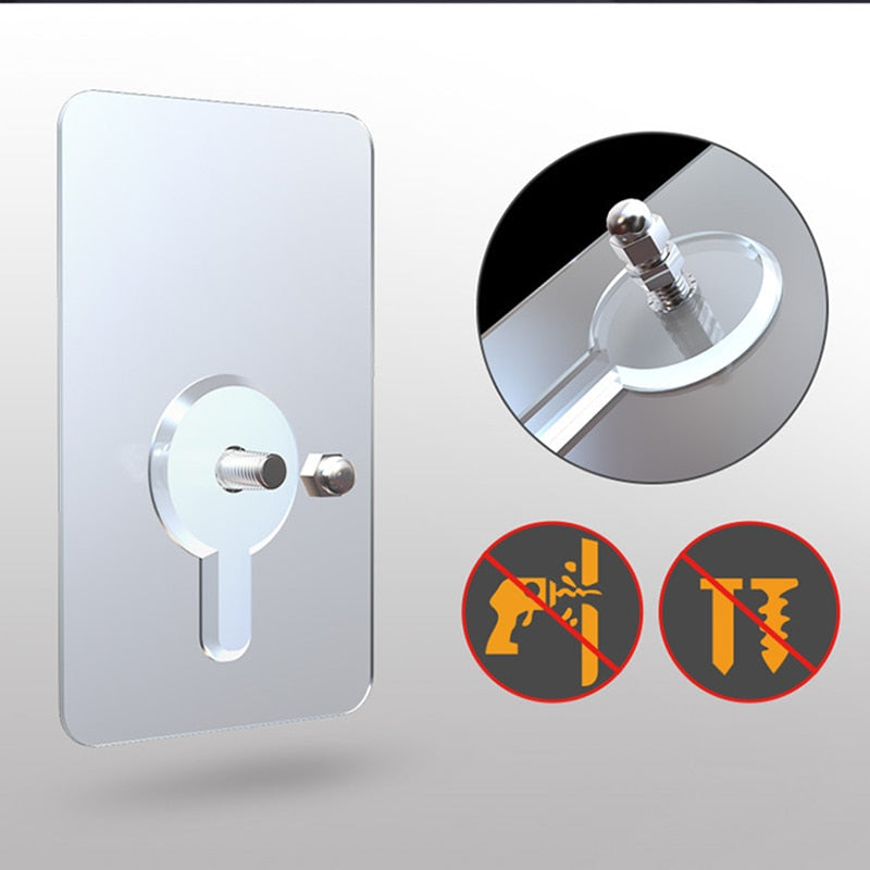 10pcs Heavy Duty Punch-Free Transparent Sticky Hanger - Image 14