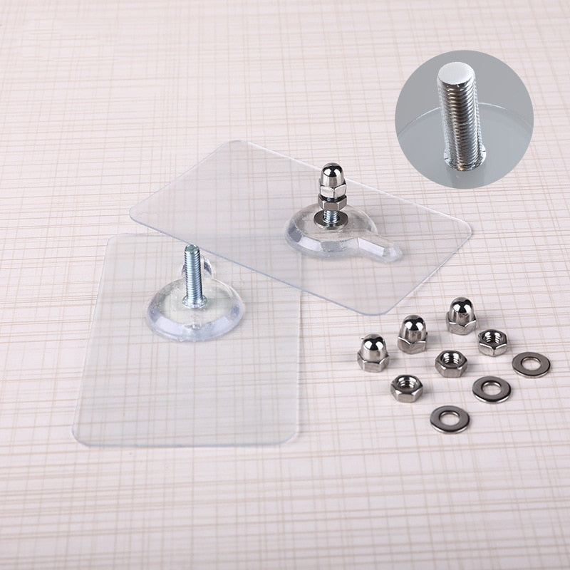 10pcs Heavy Duty Punch-Free Transparent Sticky Hanger - Image 4