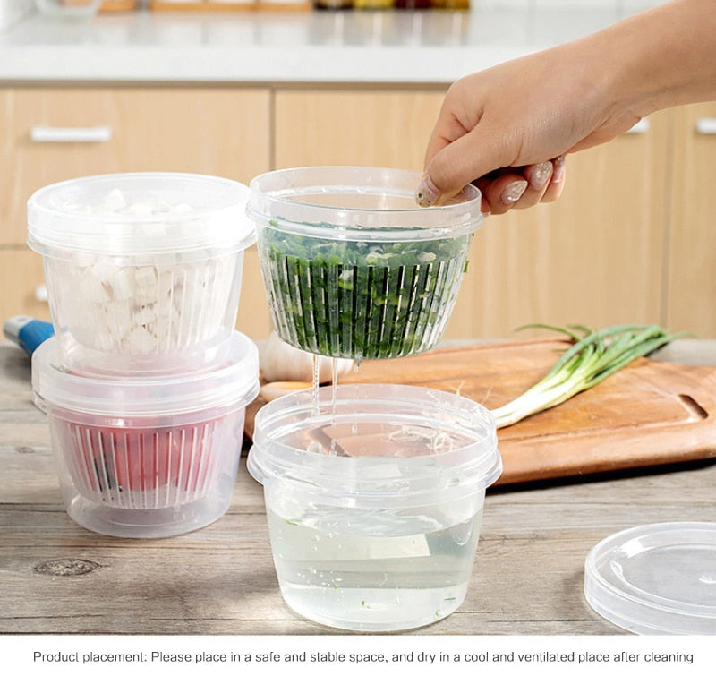 Vegetable Fresh-Keeping Drainer Mini Container - Image 2