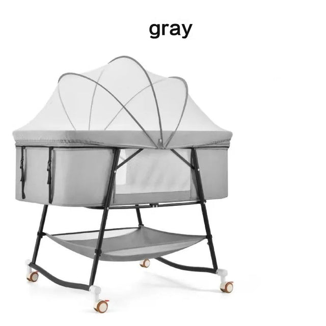 European Built-in Mosquito Net Foldable Baby Crib Infant Bed - Image 6