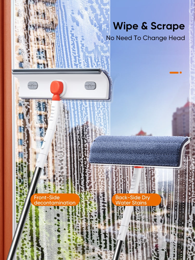 Adjustable Telescopic Long Handle Window Scraper Brush - Image 8