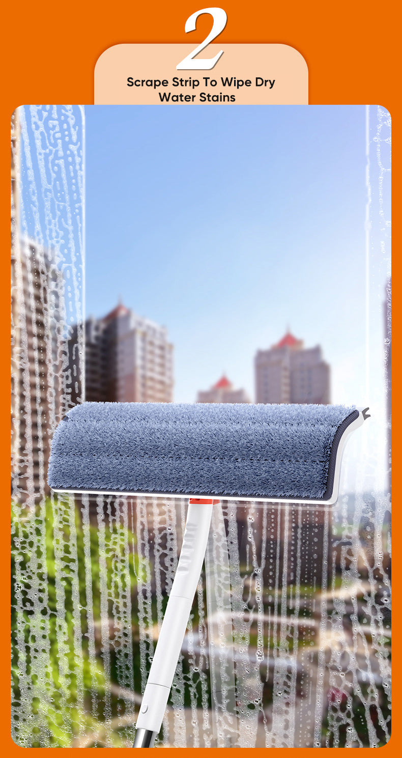 Adjustable Telescopic Long Handle Window Scraper Brush - Image 5