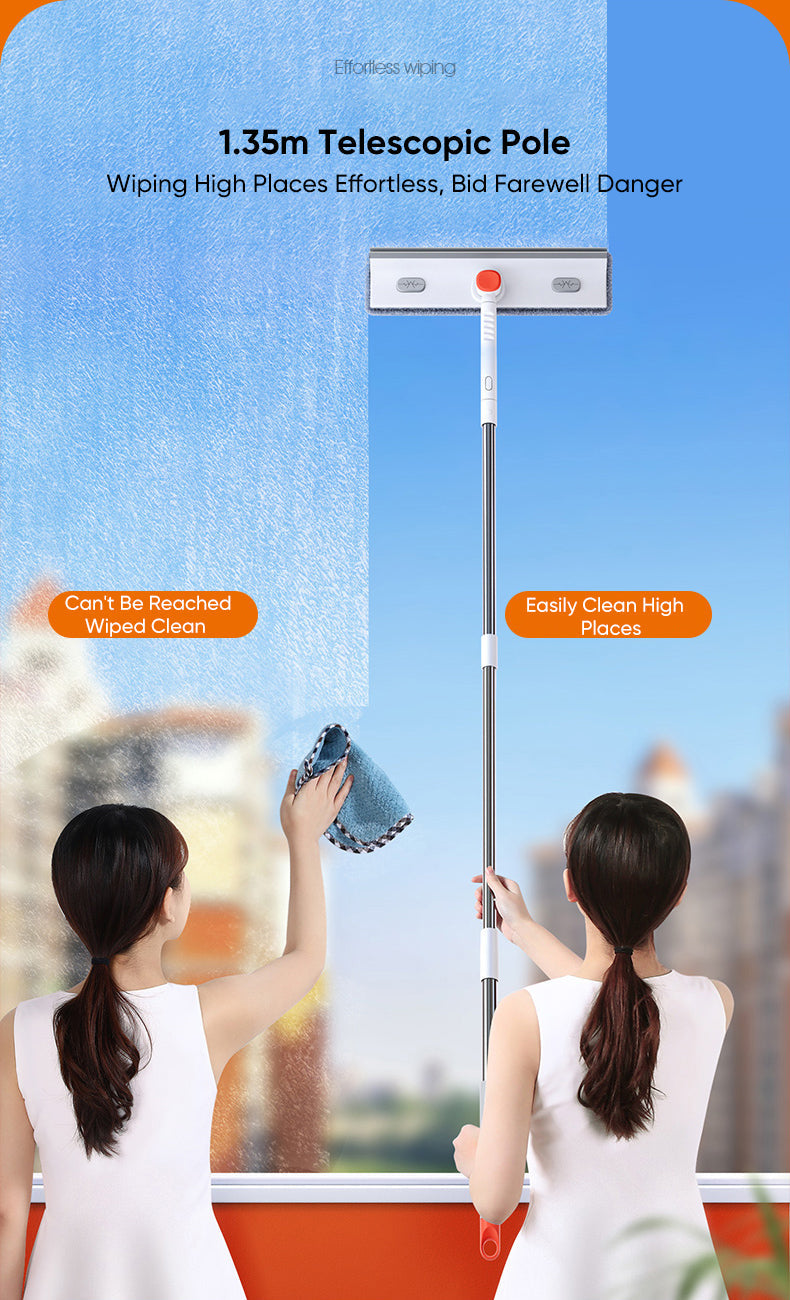 Adjustable Telescopic Long Handle Window Scraper Brush - Image 9