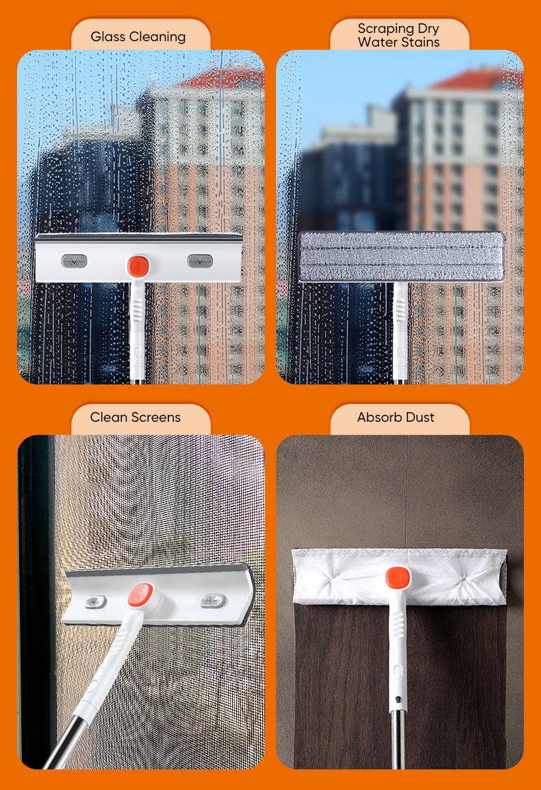Adjustable Telescopic Long Handle Window Scraper Brush - Image 7