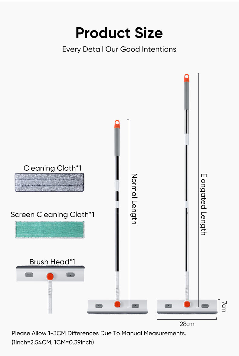 Adjustable Telescopic Long Handle Window Scraper Brush - Image 10