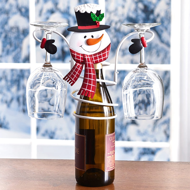 Christmas Wine Bottle Glass Holder - Image 1