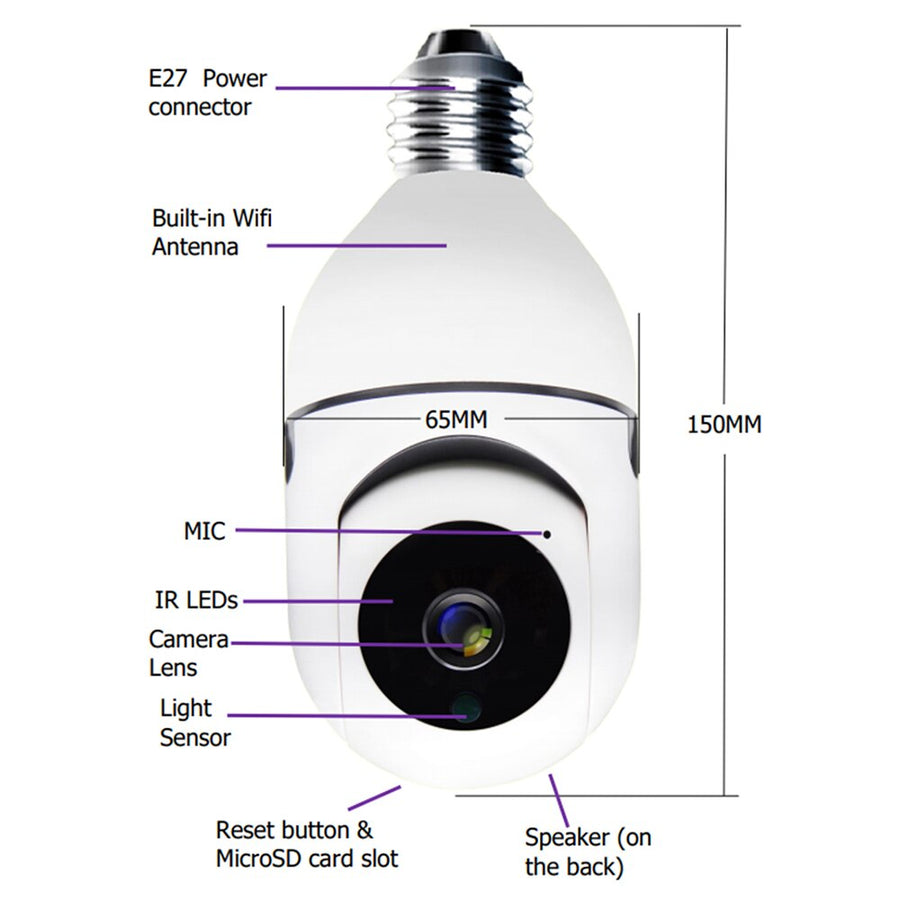 360 Wifi Light Bulb Auto Tracking Camera - Image 5