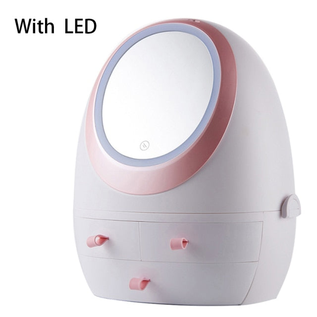 LED Light Mirror Cosmetic Makeup Storage Box - Image 11