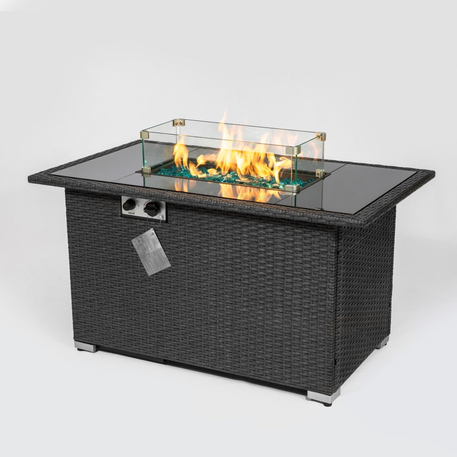 Elegant Blue Stone Fire Pit Table - Image 2