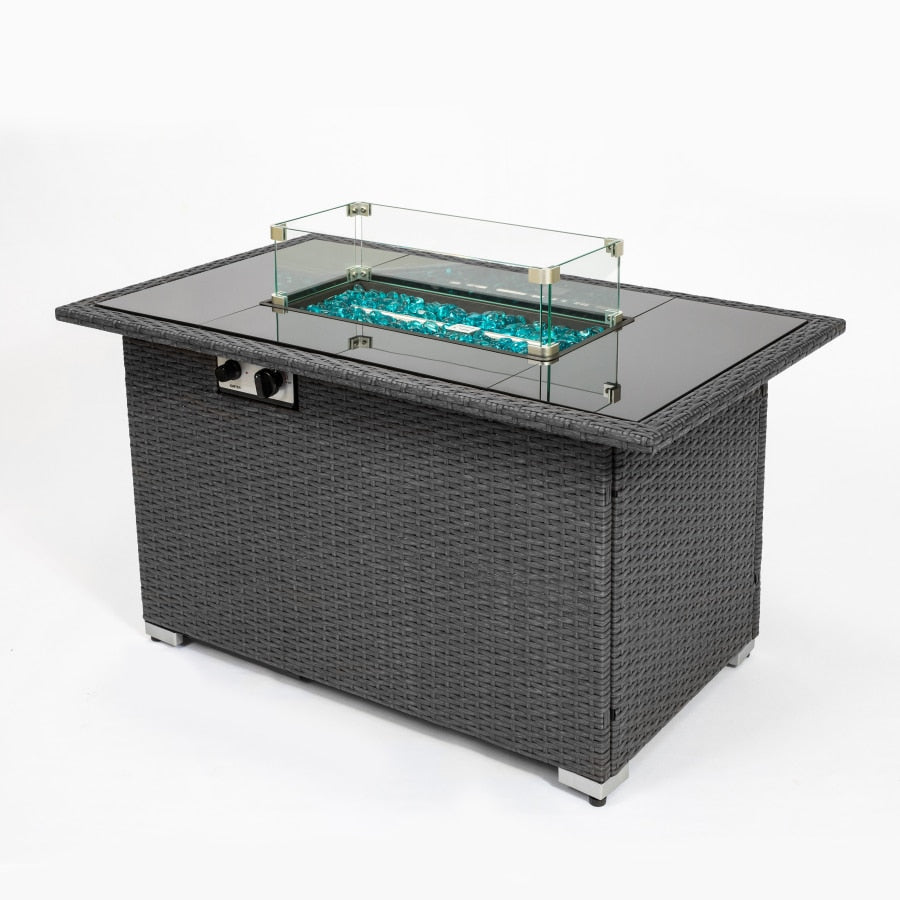 Elegant Blue Stone Fire Pit Table - Image 3