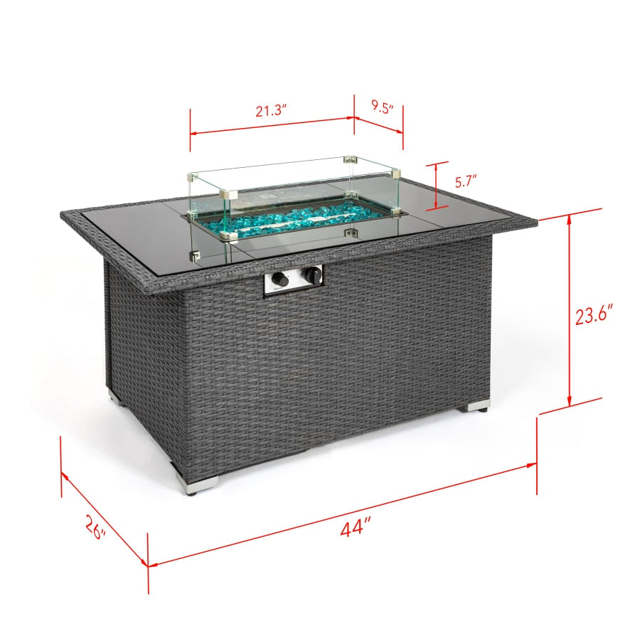 Elegant Blue Stone Fire Pit Table - Image 6