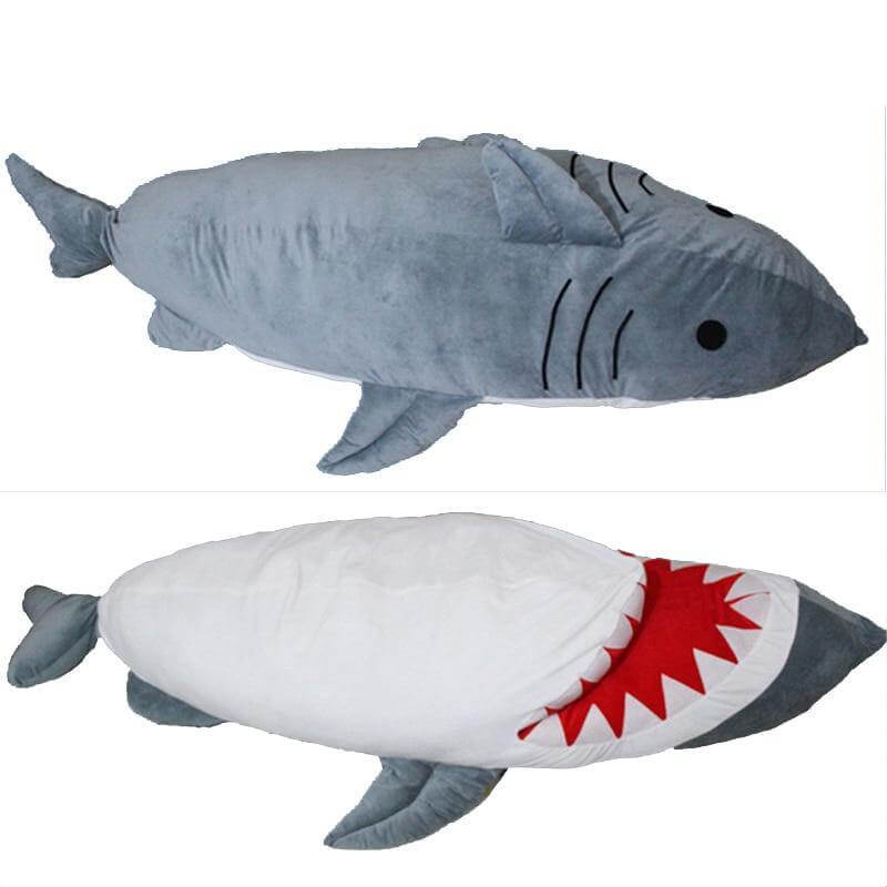 Bite Me Shark Giant Shark Plush Sleeping Bag Toy - Image 1