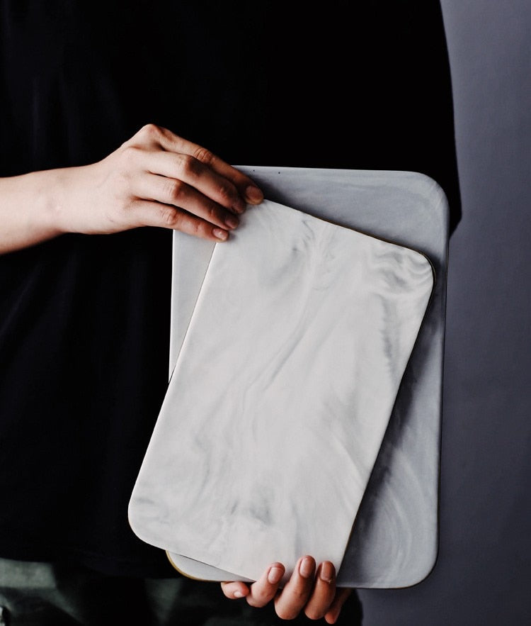 Elegant White Marble Ceramic Cutting Board - Image 5