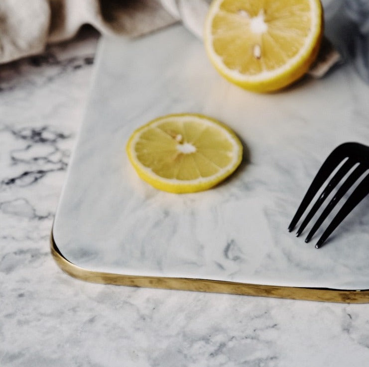 Elegant White Marble Ceramic Cutting Board - Image 4