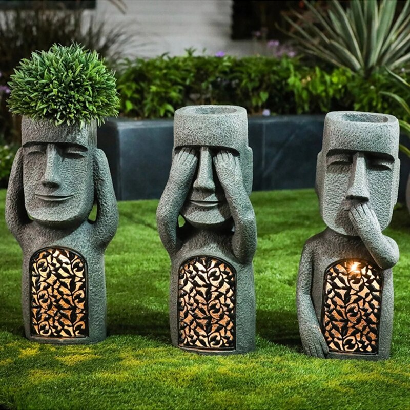 Easter Island Statue Garden Flower Pot - Image 0