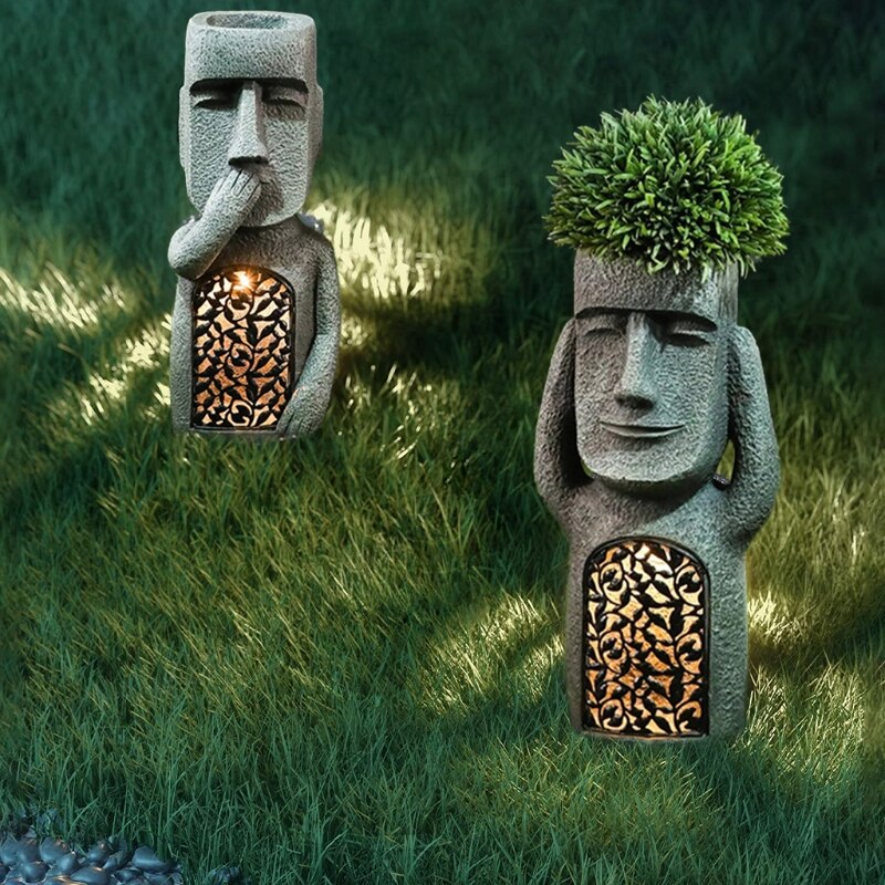 Easter Island Statue Garden Flower Pot - Image 3