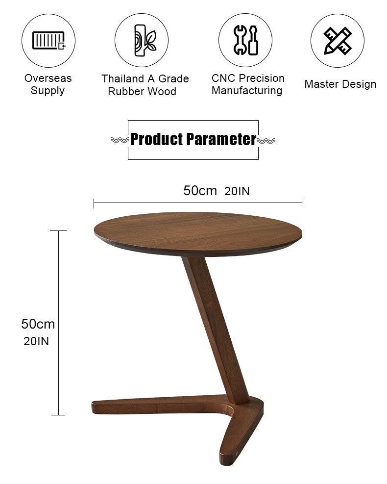 Elegant Wooden Sofa Side Round Desk - Image 2