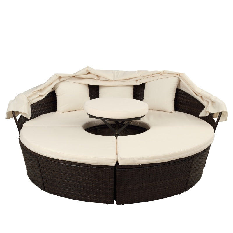 Retractable Sectional Canopy Outdoor Sofa Set - Image 5