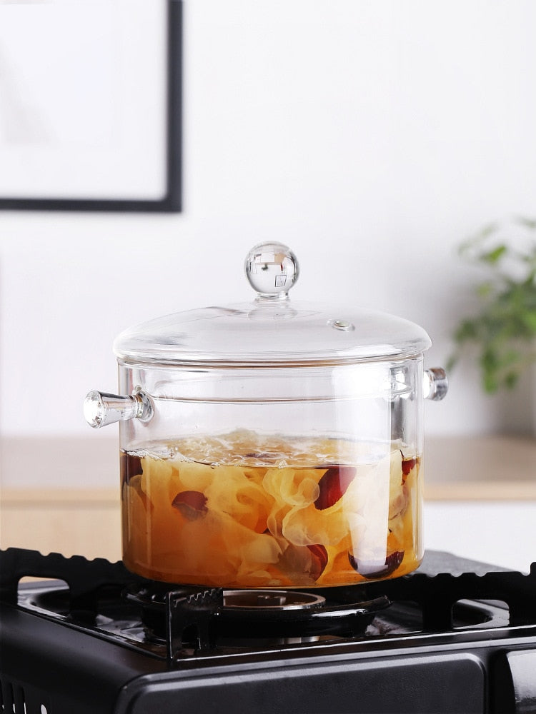 Transparent Glass Heat-Resistant Soup Pot - Image 1