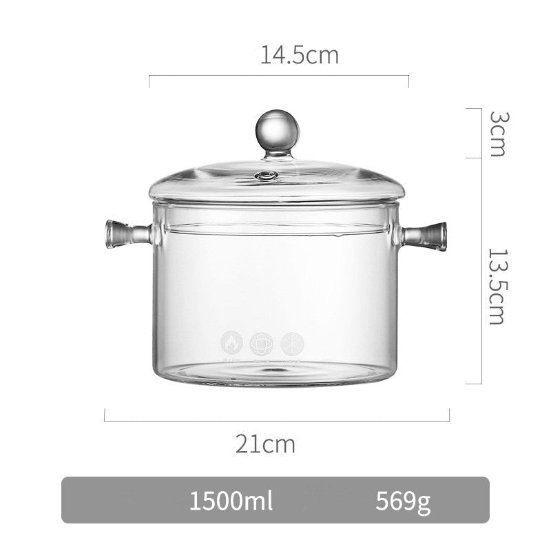 Transparent Glass Heat-Resistant Soup Pot - Image 6