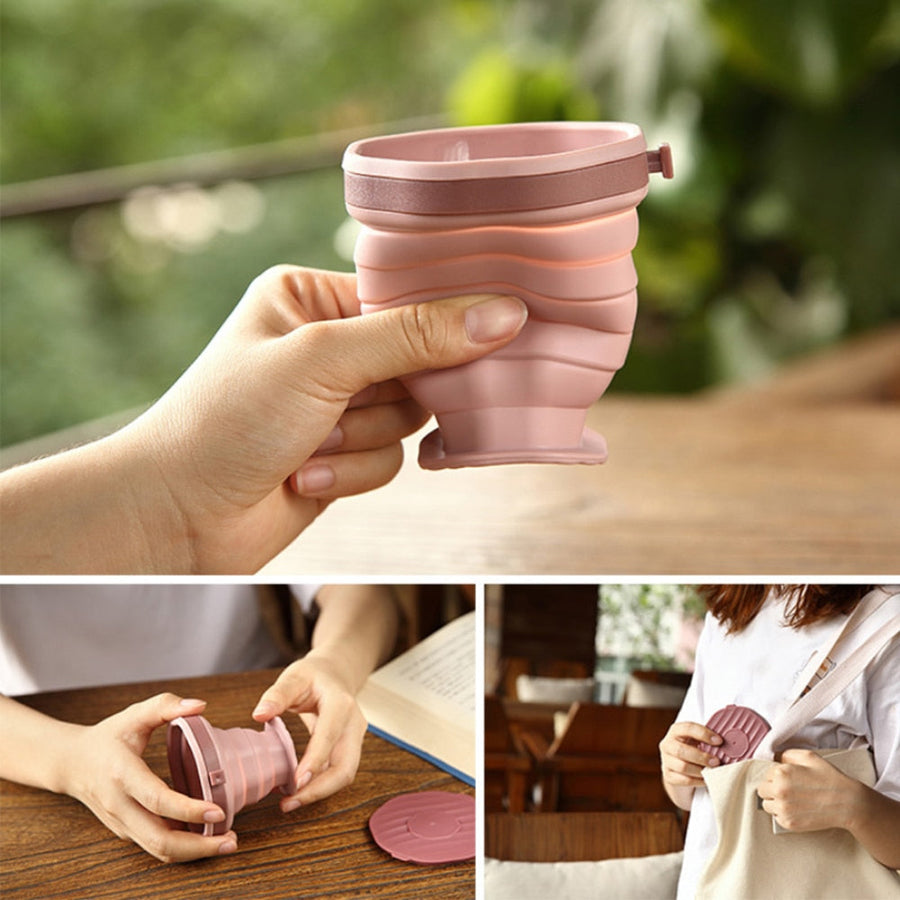 Folding Telescopic Silicone Mug - Image 1