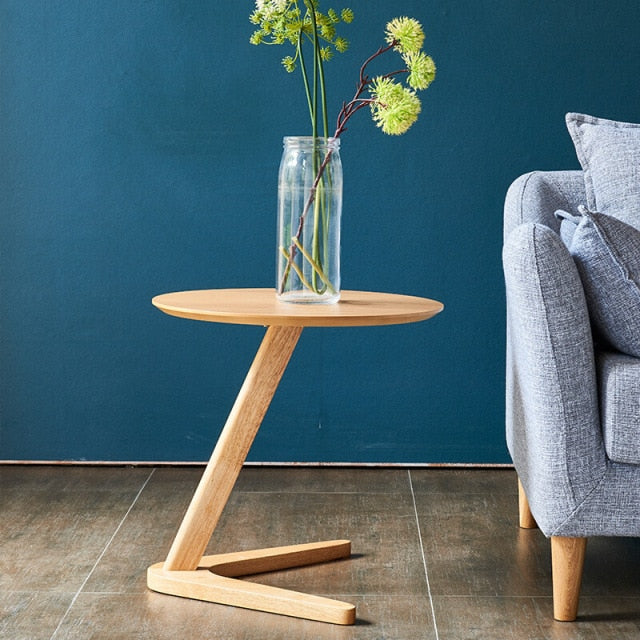 Elegant Wooden Sofa Side Round Desk - Image 8