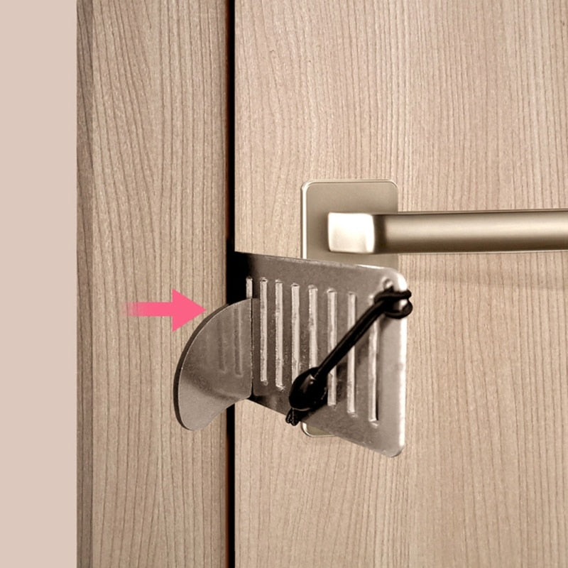 Stainless Steel Anti-theft Door Stopper Lock - Image 2