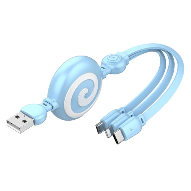 3in1 Retractable Universal Phone Charging Cable - Image 2