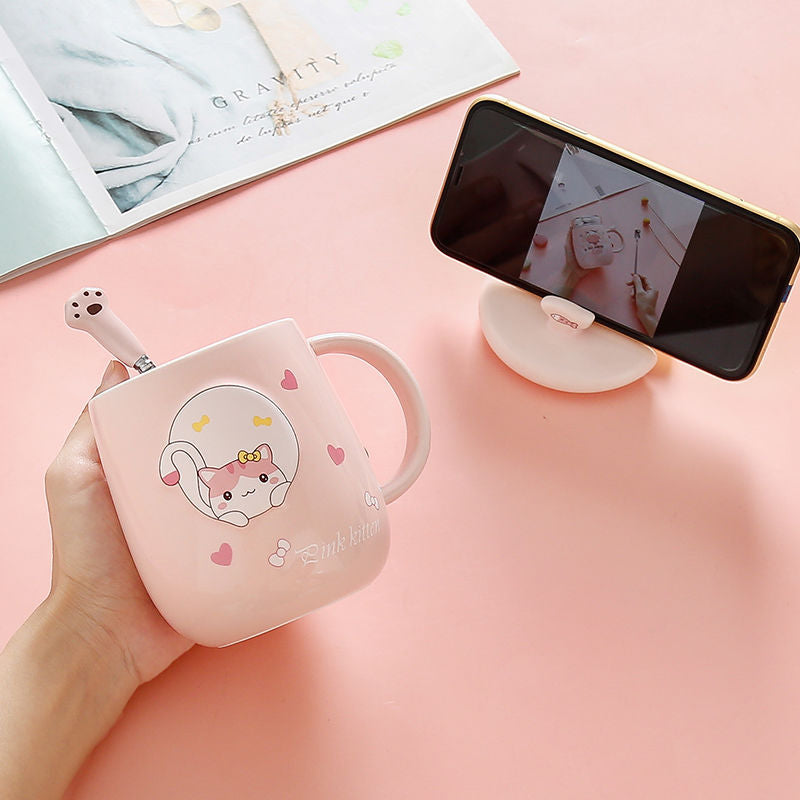 Cute Cartoon Kitty Mug Set - Image 0