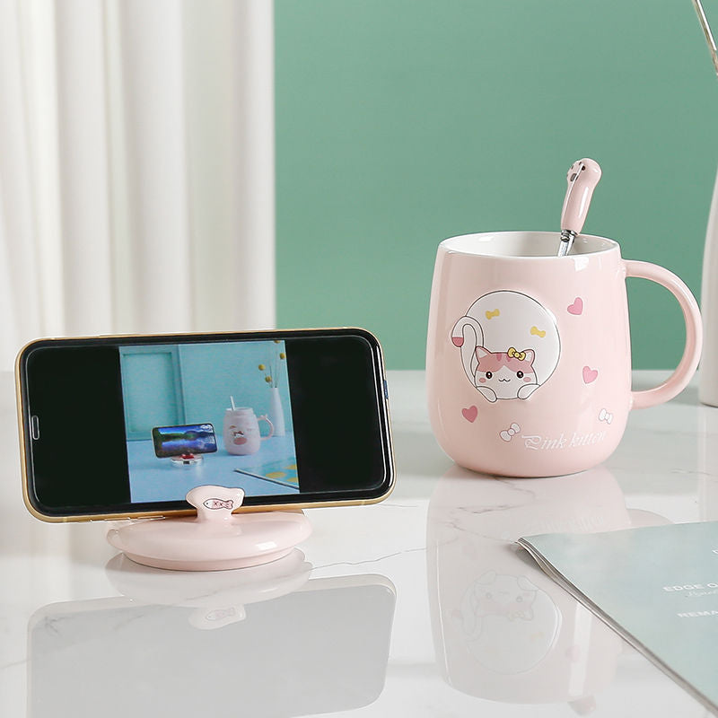 Cute Cartoon Kitty Mug Set - Image 4