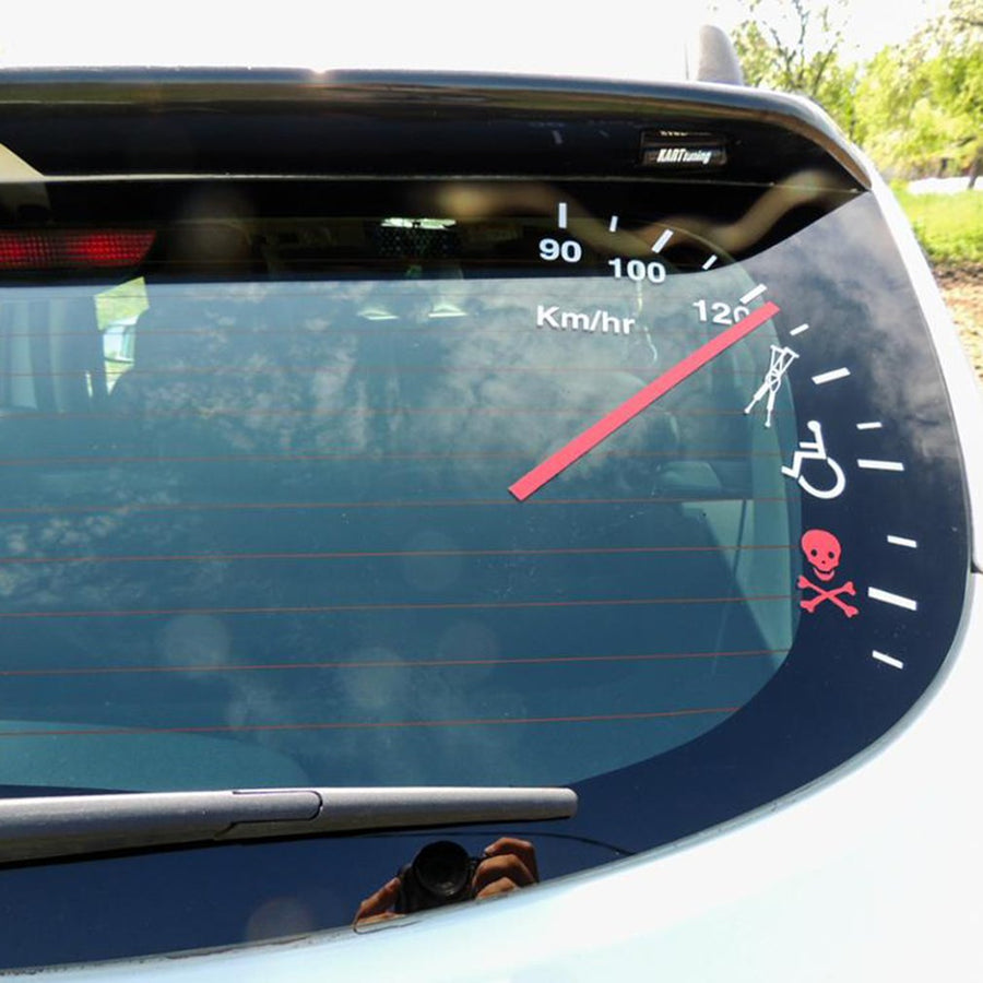 Speedometer Safe Warning Car Decal - Image 0