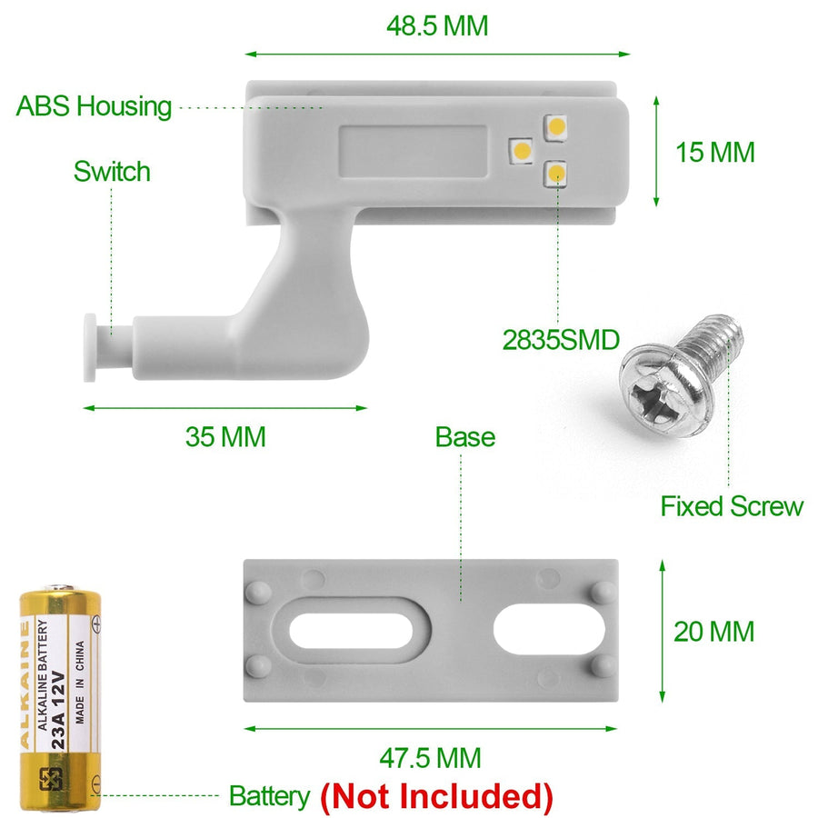 10pcs LED Sensor Hinge Wardrobe Lamp - Image 6