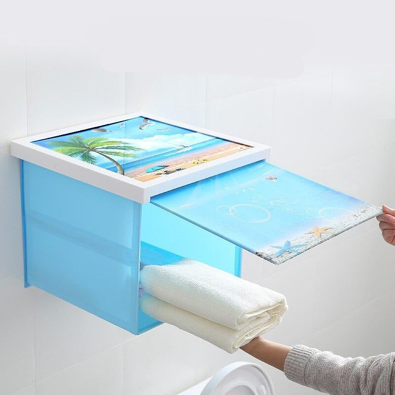 Wall-mounted Waterproof Bathroom Rack Clothes Cabinet - Image 0