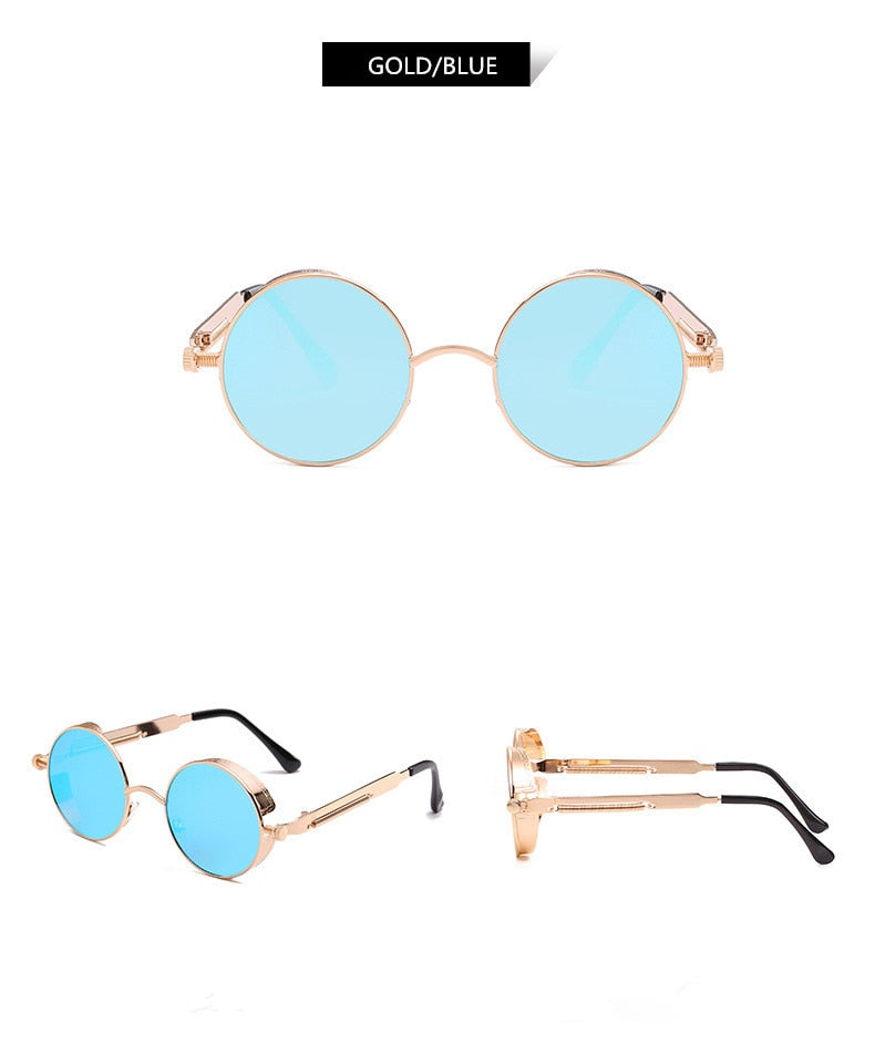 Creative Round Retro Round Metal Sunglasses - Image 9