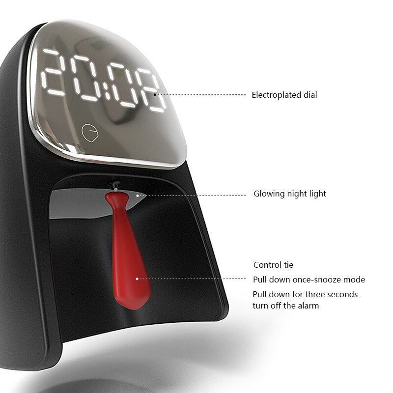 Creative LED Voice Control Gentleman Alarm Clock - Image 9