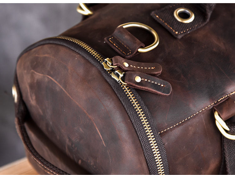 Vintage Leather Shoulder Men's Backpack - Image 4