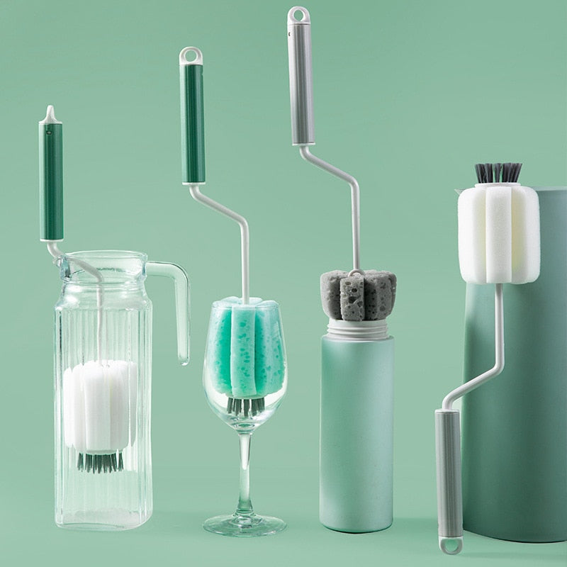 Rotating Long Handle Bottle Glass Cleaner - Image 0