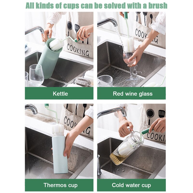 Rotating Long Handle Bottle Glass Cleaner - Image 2