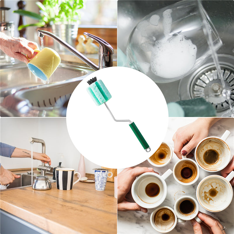 Rotating Long Handle Bottle Glass Cleaner - Image 1