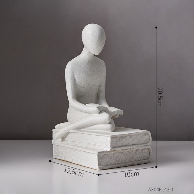 Nordic Abstract Thinker Resin Statue Sculpture - Image 7