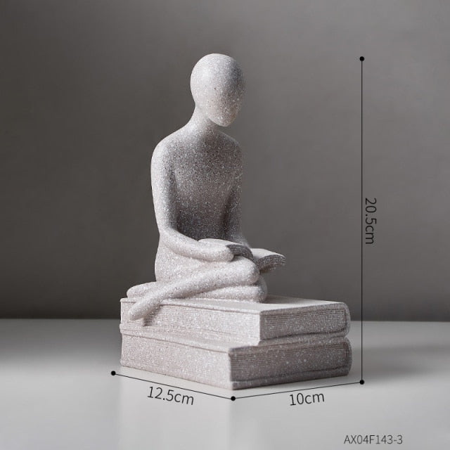 Nordic Abstract Thinker Resin Statue Sculpture - Image 6