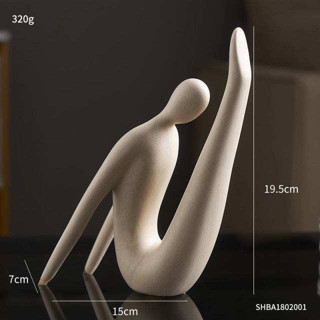 Nordic Abstract Thinker Resin Statue Sculpture - Image 22
