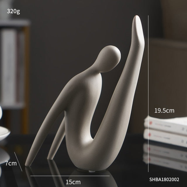 Nordic Abstract Thinker Resin Statue Sculpture - Image 1