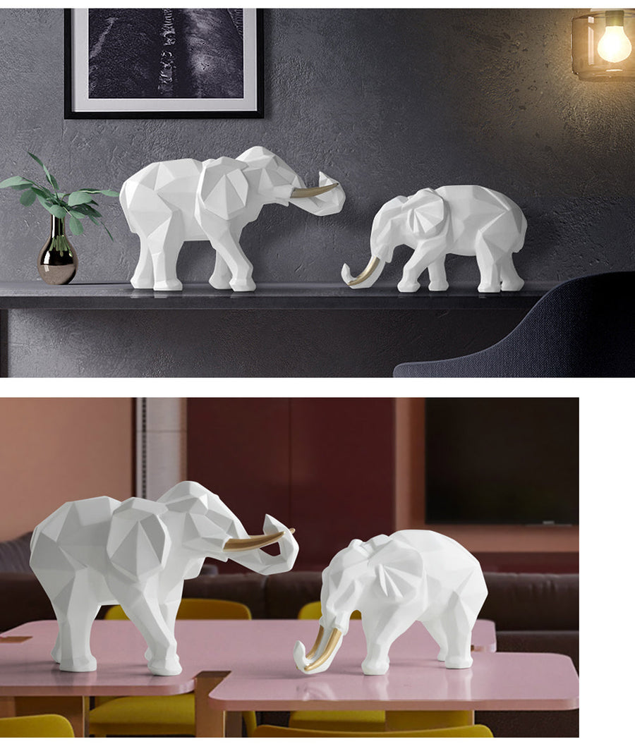 Elegant Resin Modern Elephant Statue - Image 2