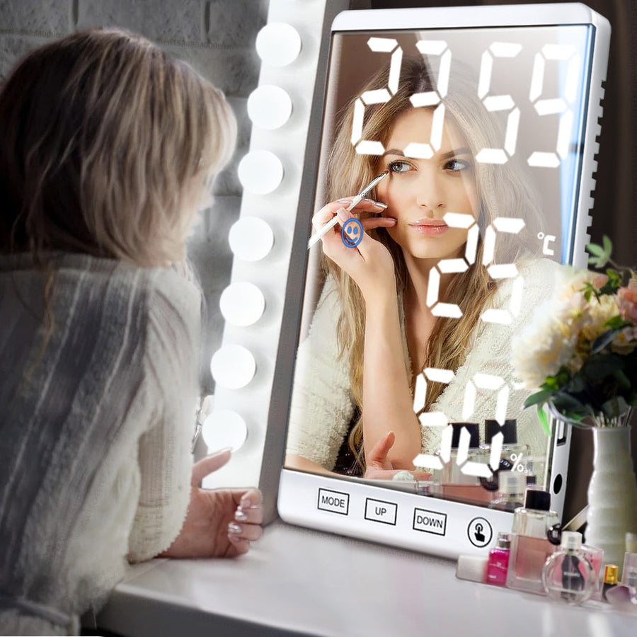 LED Touch Mirror Digital Alarm Clock - Image 0