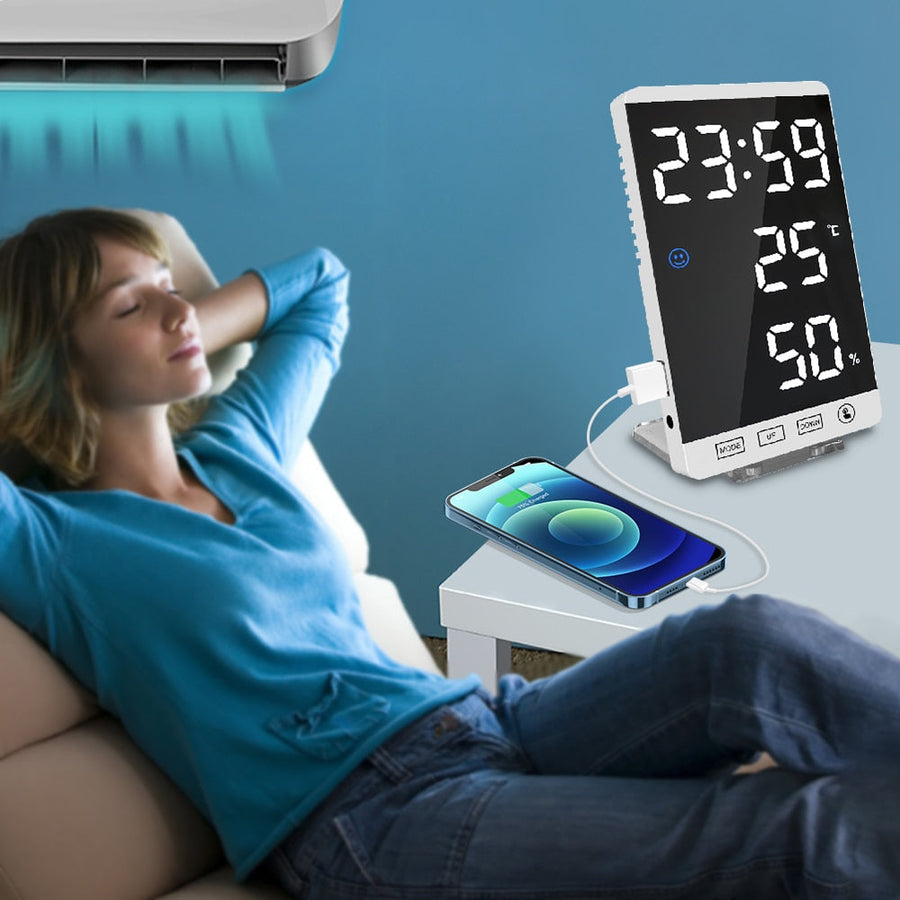 LED Touch Mirror Digital Alarm Clock - Image 6