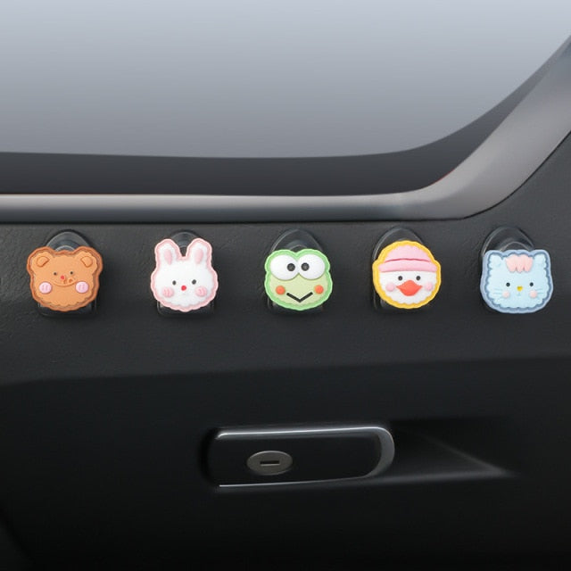 5pcs Mini Car Sticky Cartoon Hook - Image 3