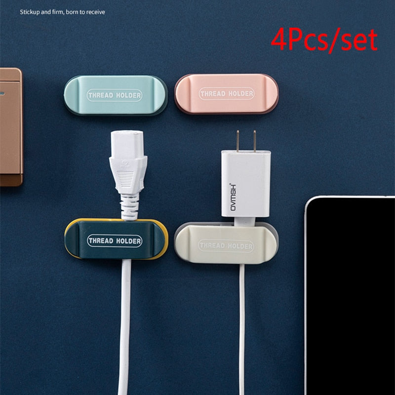 4pcs Creative Sticky Cable Organizer Clips - Image 2