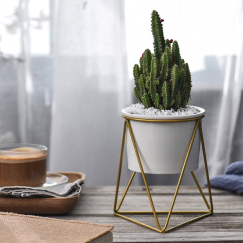 Nordic Style Geometric Iron Rack Flower Pots - Image 0
